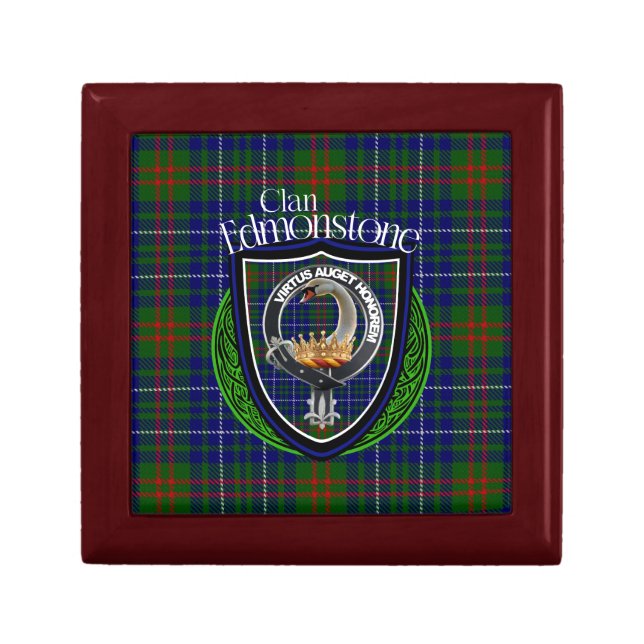 Edmonstone Scottish Clan Tartan & Crest Gift Box (Front)
