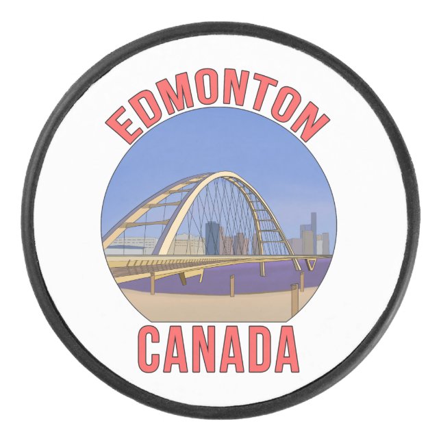 Edmonton Alberta Canada Hockey Puck (Front)