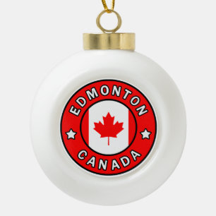 Edmonton Canada Ceramic Ball Christmas Ornament