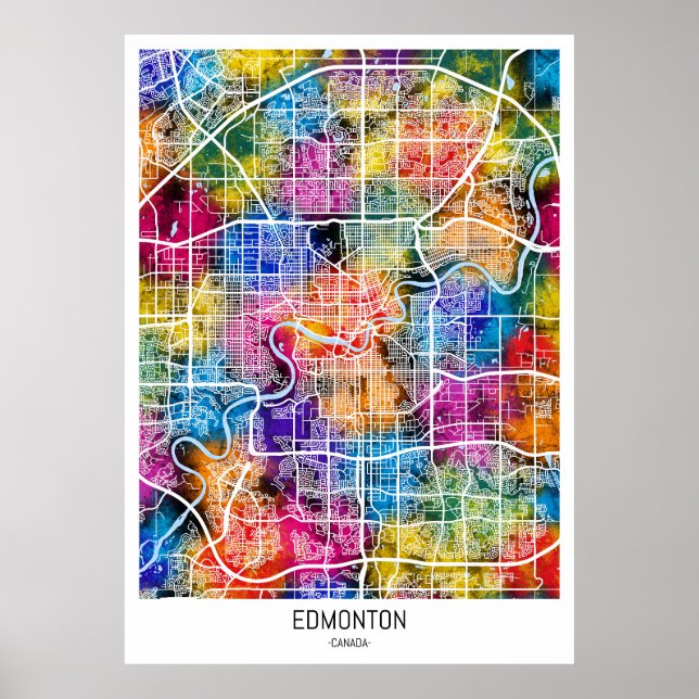 Edmonton Canada City Map Poster (Front)