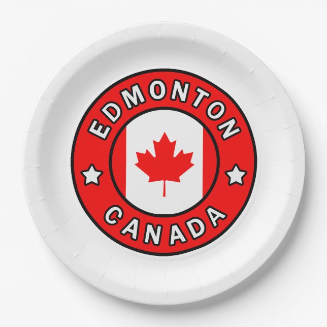 Edmonton Canada Paper Plates (Front)