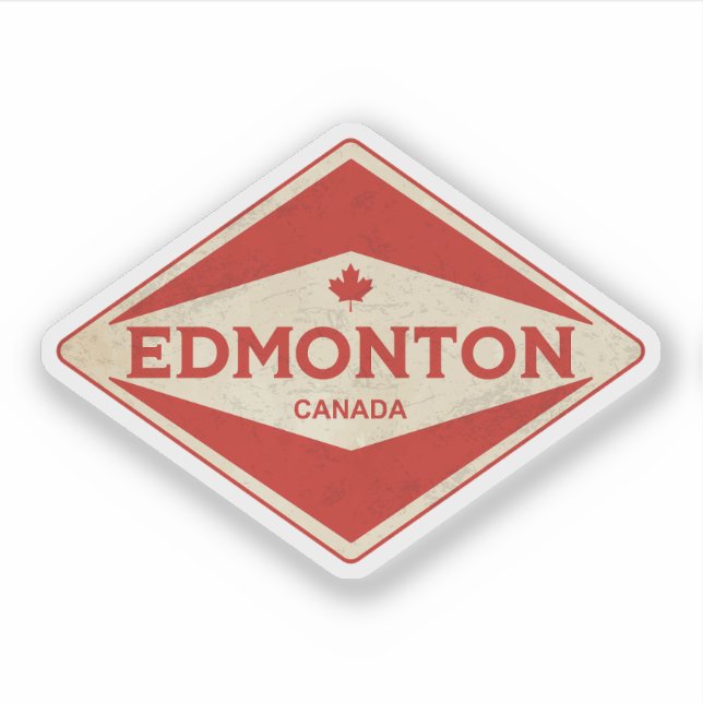 Edmonton Canada Vintage Sticker (Front)
