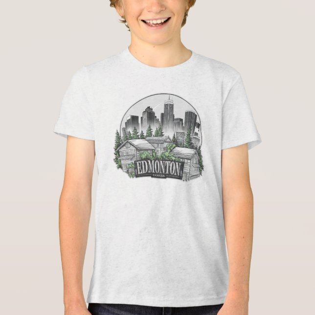 Edmonton City Canada Tri-Blend Shirt (Front)