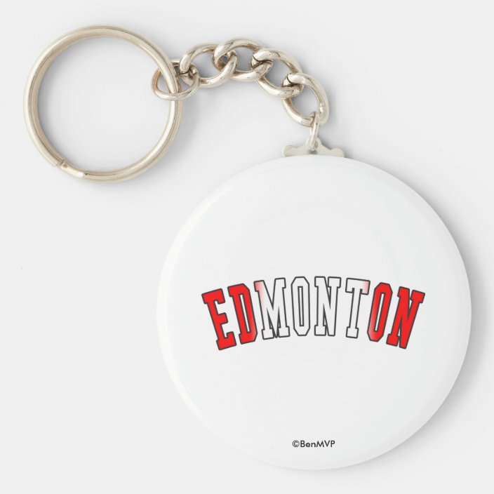 Edmonton in Canada National Flag Colors Key Chain