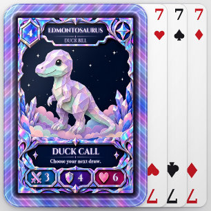 Edmontosaurus Dinosaur, Rainbow Foil Art Poker Cards
