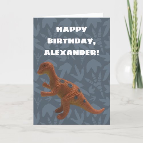 Edmontosaurus Toy Dinosaur Custom Birthday Card