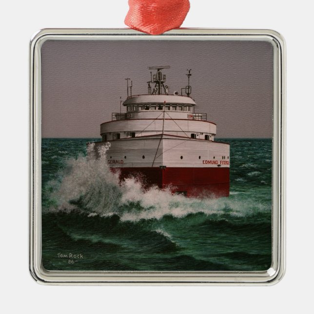 Edmund Fitzgerald by Tom Rock Metal Ornament (Front)