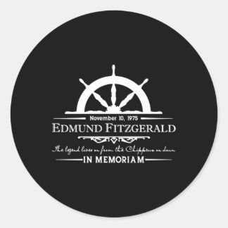 Edmund Fitzgerald In Memories Gitche Gumee Classic Round Sticker