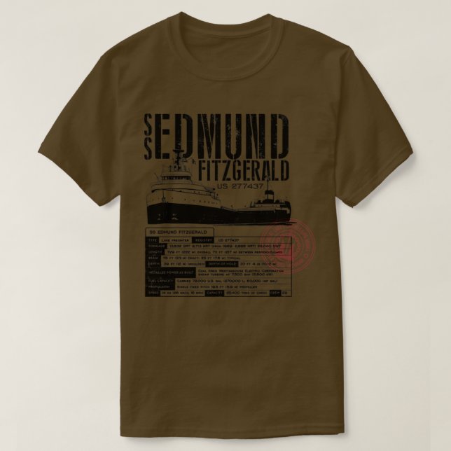 Edmund Fitzgerald T-Shirt (Design Front)