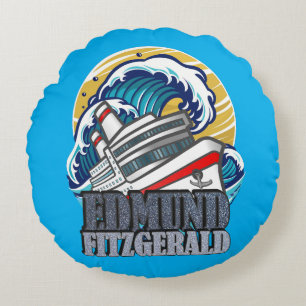 Edmund Fitzgerald Tribute to the Legendary Ship Round Pillow