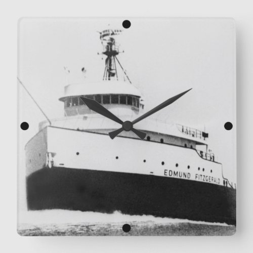 Edmund Fitzgerald Vintage Gales of November Square Wall Clock