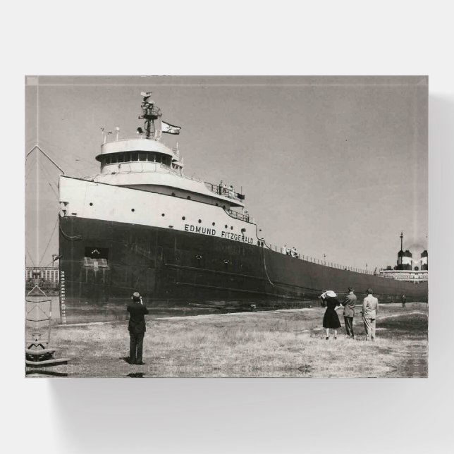 Edmund Fitzgerald Vintage Great Lakes Paperweight (Front)