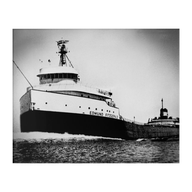Edmund Fitzgerald Vintage Maritime Great Lakes Acrylic Print (Front)
