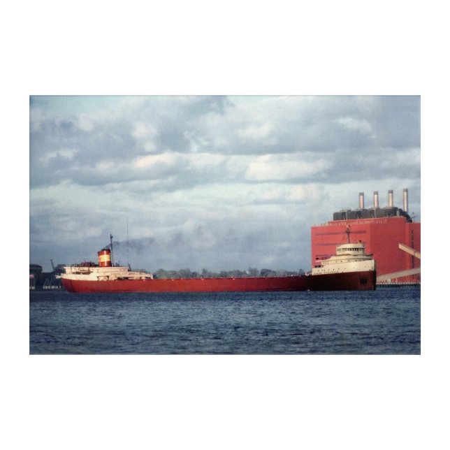 Edmund Fitzgerald Vintage Maritime Great Lakes Acrylic Print (Front)