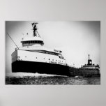 Edmund Fitzgerald Vintage Maritime Great Lakes Poster