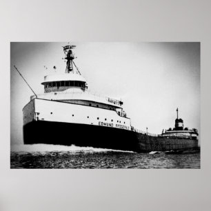 Edmund Fitzgerald Vintage Maritime Great Lakes Poster