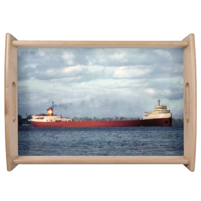 Edmund Fitzgerald Vintage Maritime Great Lakes Serving Tray (Front)