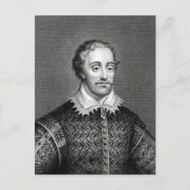 Edmund Spenser, engraved by Burnet Reading Postcard (Front)