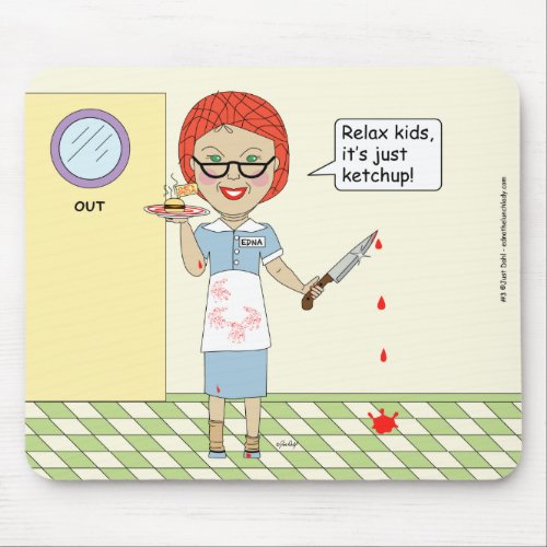 Edna The Lunch Lady Cartoons Mouse Pad