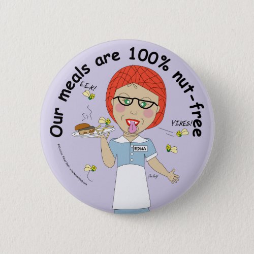 Edna The Lunch Lady Cartoons Pinback Button