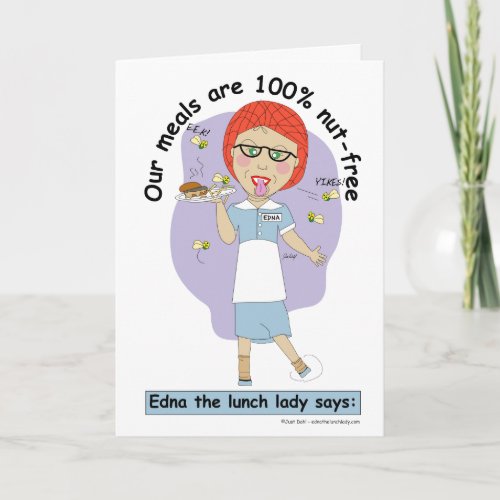 Edna The Lunch Lady Cartoons Thank You Card