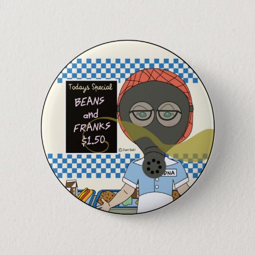 Edna the lunch lady pinback button