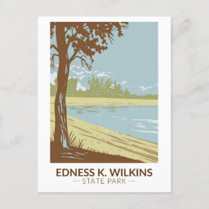 Edness K Wilkins State Park Wyoming Vintage Postcard