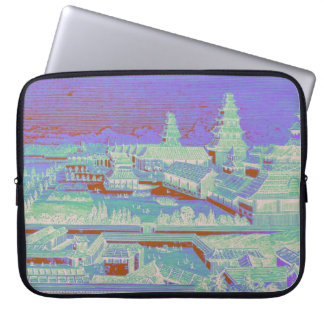 Edo Castle Tokyo Japan Vintage Colorful Fun 1800s Laptop Sleeve
