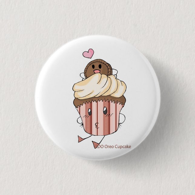 EDO Oreo Cupcake Pinback Button (Front)