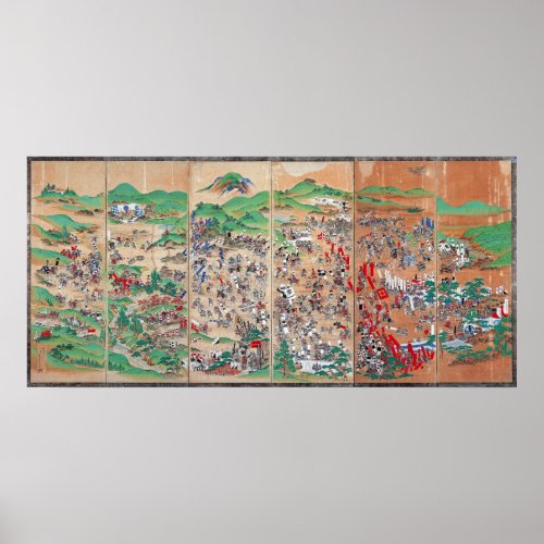 Edo Period Screen of the Battle of Sekigahara Poster