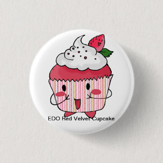 EDO red velvet cupcake Pinback Button