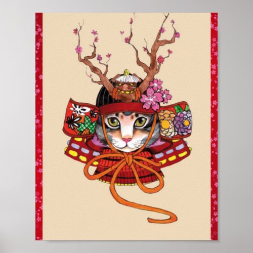 Edo Samurai Neko Poster