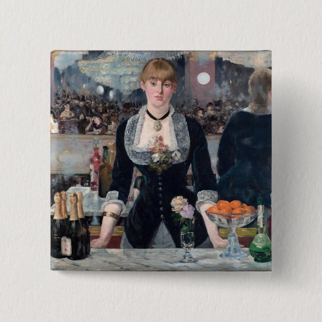Edouard Manet - A Bar at the Folies-Bergere Button (Front)