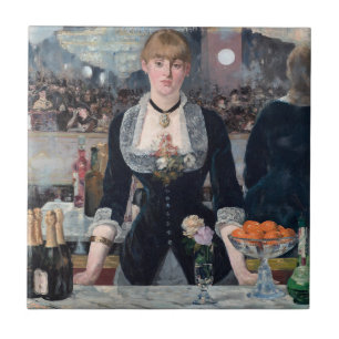 Edouard Manet - A Bar at the Folies-Bergere Ceramic Tile