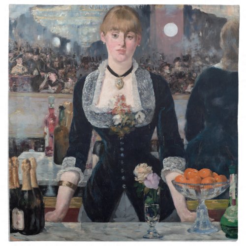 Edouard Manet _ A Bar at the Folies_Bergere Cloth Napkin