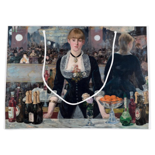 Edouard Manet - A Bar at the Folies-Bergere Large Gift Bag (Front)