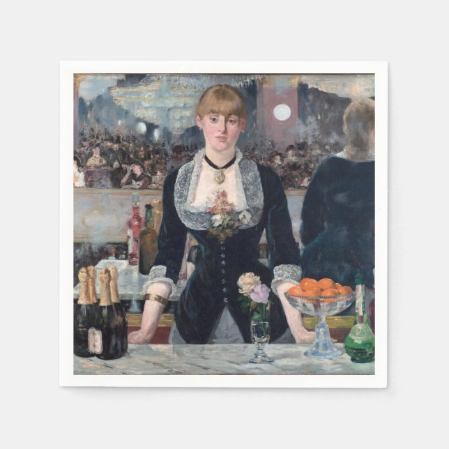 Edouard Manet - A Bar at the Folies-Bergere Napkins (Front)