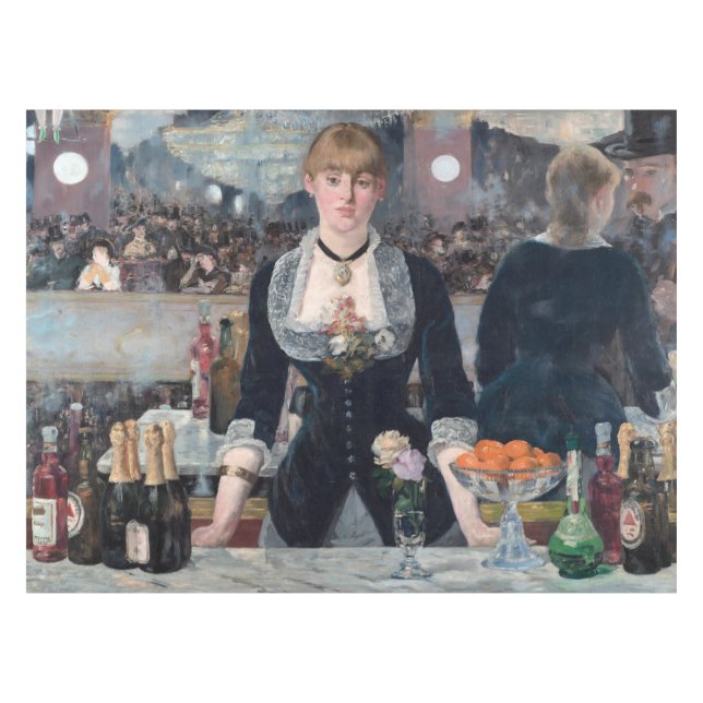 Edouard Manet - A Bar at the Folies-Bergere Tablecloth (Front (Horizontal))