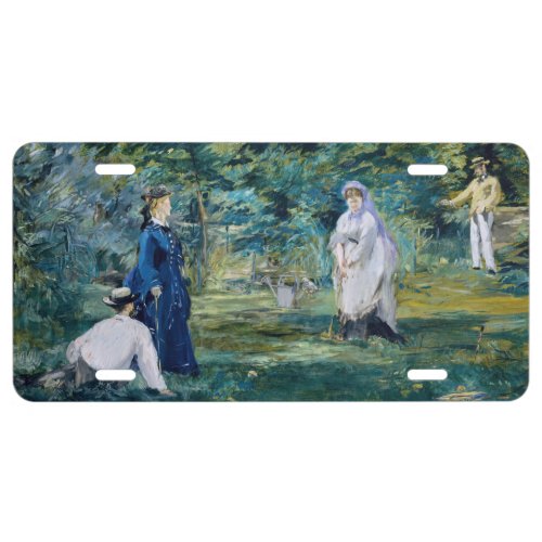 Edouard Manet _ A Game of Croquet License Plate