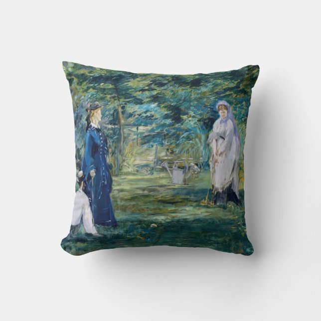 Edouard Manet - A Game of Croquet Throw Pillow (Front)