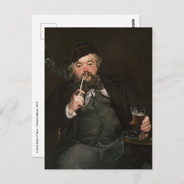Edouard Manet - A Good Glass of Beer / Le bon bock Postcard (Front/Back)