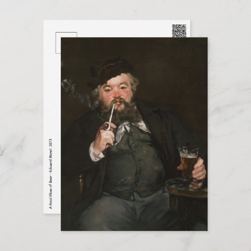 Edouard Manet _ A Good Glass of Beer  Le bon bock Postcard
