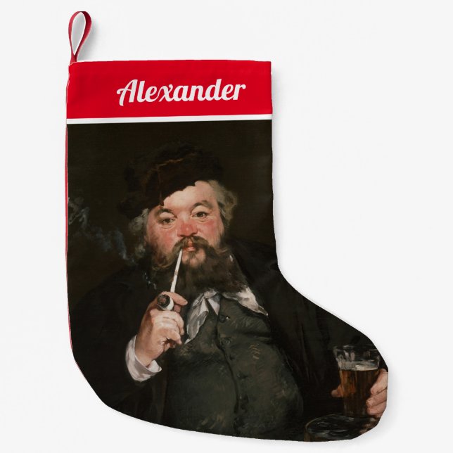 Edouard Manet - A Good Glass of Beer / Le bon bock Small Christmas Stocking (Front)