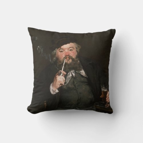 Edouard Manet _ A Good Glass of Beer  Le bon bock Throw Pillow