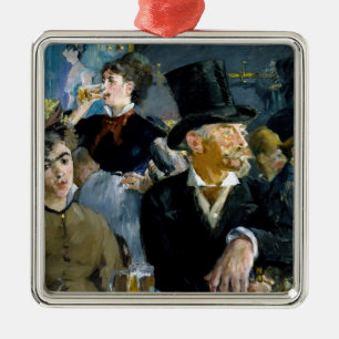 Edouard Manet - At the Cafe Metal Ornament