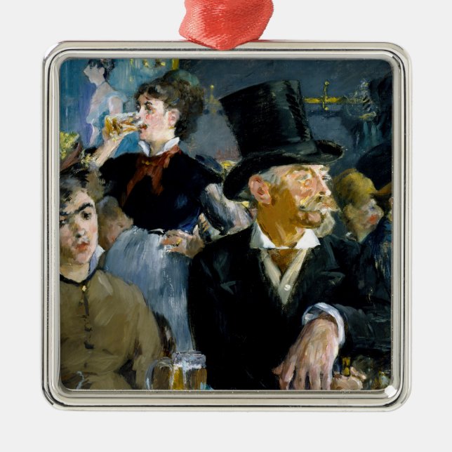 Edouard Manet - At the Cafe Metal Ornament (Front)