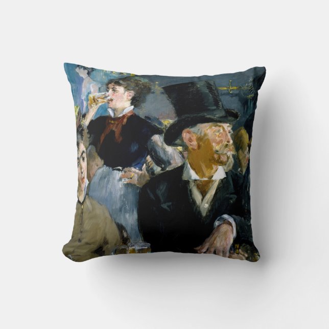 Edouard Manet - At the Cafe Throw Pillow (Front)