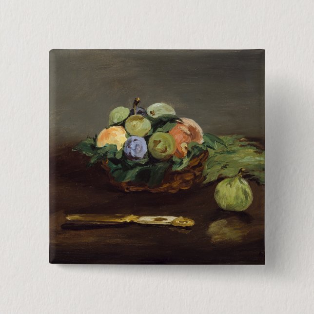 Edouard Manet - Basket of Fruits Button (Front)