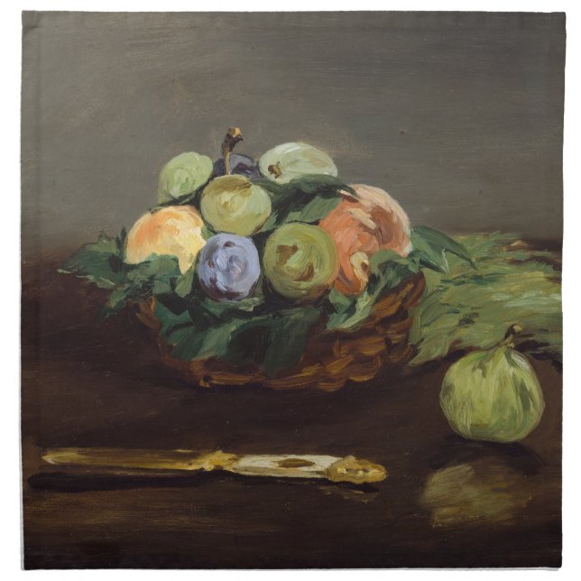 Edouard Manet - Basket of Fruits Cloth Napkin (Front)