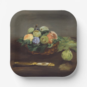 Edouard Manet - Basket of Fruits Paper Plates